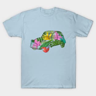 Floral Old Car T-Shirt